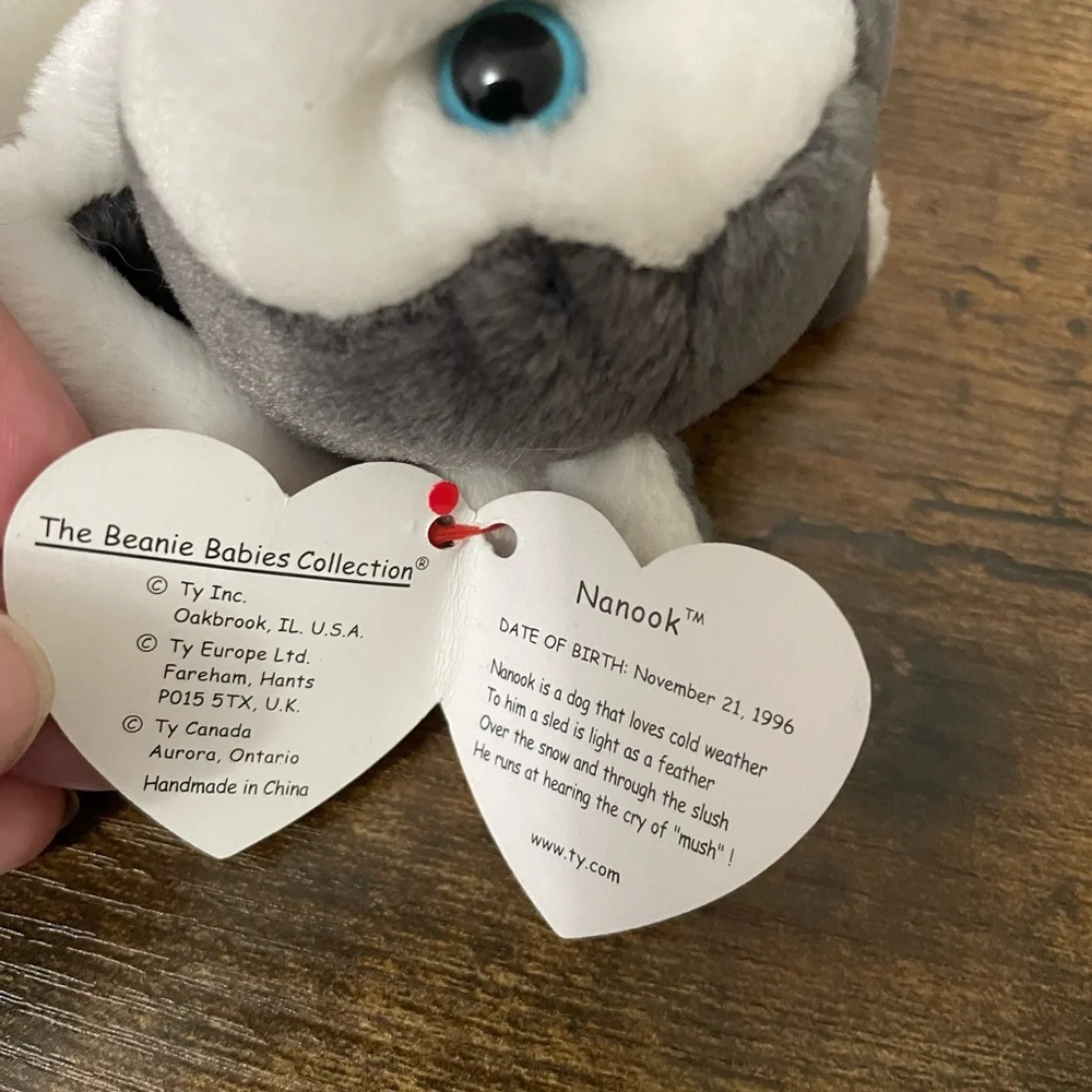 Ty Beanie Baby * Nanook‎ Dog Husky * Date of birth: Nov 21, 1996 *